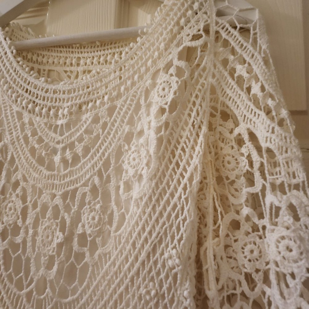 White Lace Mini Dress - Picture 3 of 3